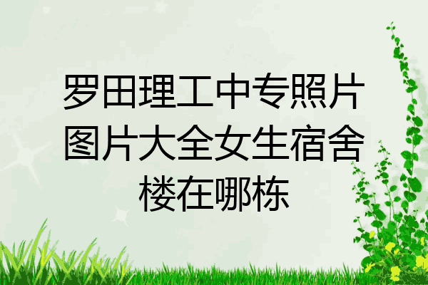 罗田理工中专照片图片大全女生宿舍楼在哪栋