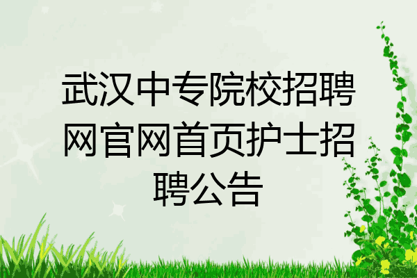 武汉中专院校招聘网官网首页护士招聘公告