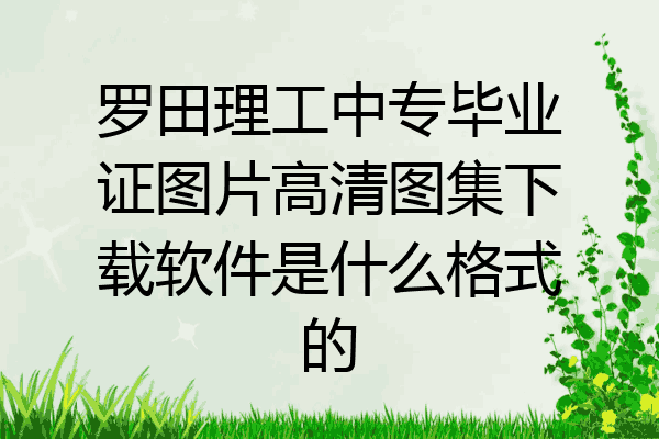 罗田理工中专毕业证图片高清图集下载软件是什么格式的