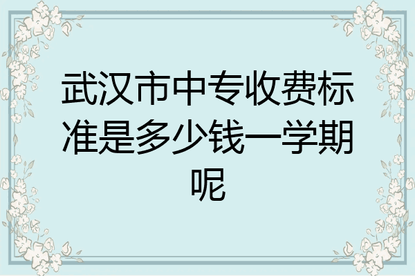 武汉市中专收费标准是多少钱一学期呢