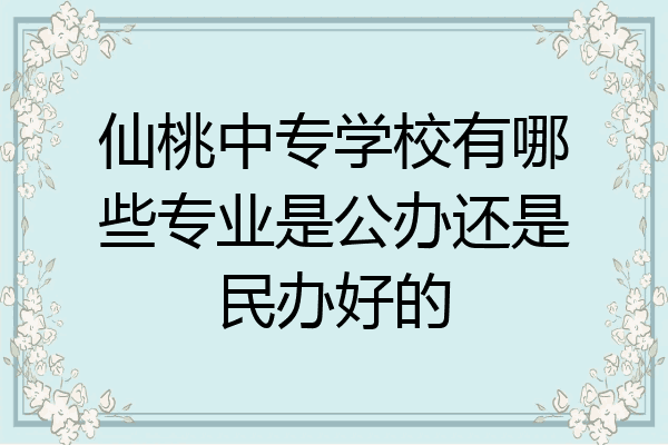仙桃中专学校有哪些专业是公办还是民办好的
