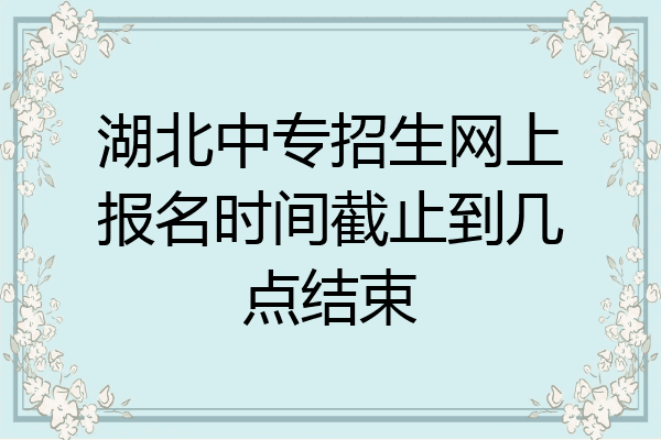 湖北中专招生网上报名时间截止到几点结束