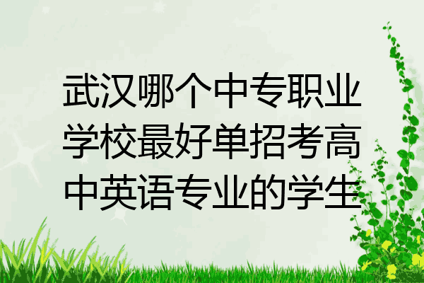 武汉哪个中专职业学校最好单招考高中英语专业的学生