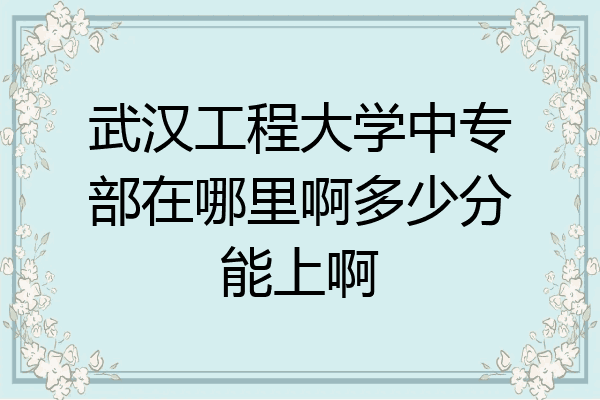 武汉工程大学中专部在哪里啊多少分能上啊