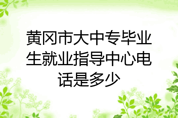 黄冈市大中专毕业生就业指导中心电话是多少