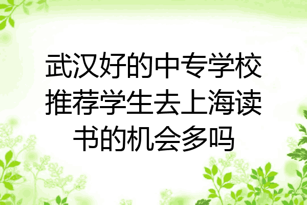 武汉好的中专学校推荐学生去上海读书的机会多吗