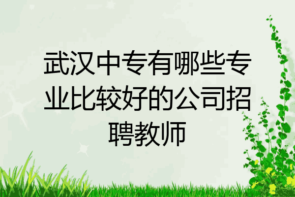 武汉中专有哪些专业比较好的公司招聘教师