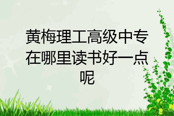 黄梅理工高级中专在哪里读书好一点呢