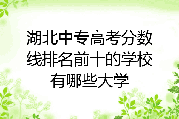 湖北中专高考分数线排名前十的学校有哪些大学