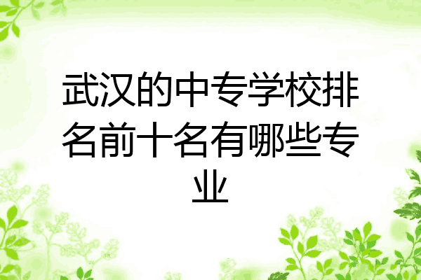 武汉的中专学校排名前十名有哪些专业