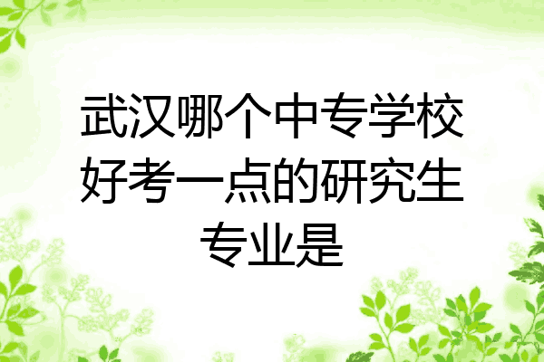 武汉哪个中专学校好考一点的研究生专业是