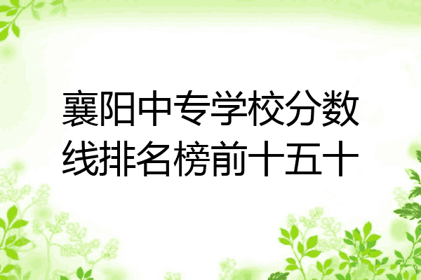 襄阳中专学校分数线排名榜前十五十