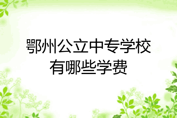 鄂州公立中专学校有哪些学费