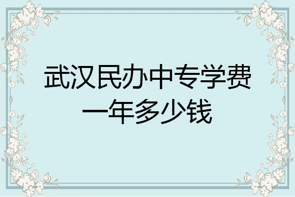武汉民办中专学费一年多少钱