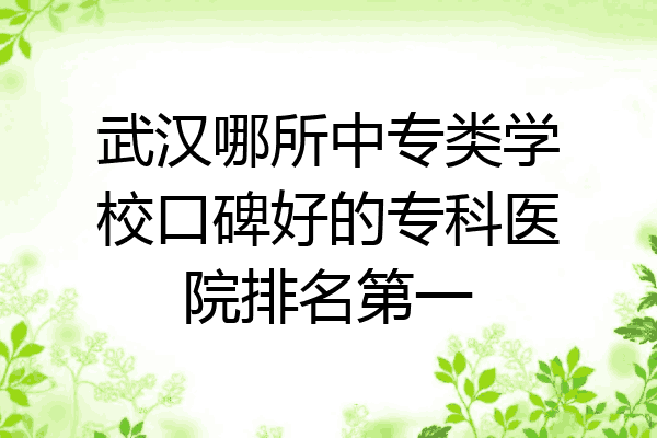 武汉哪所中专类学校口碑好的专科医院排名第一