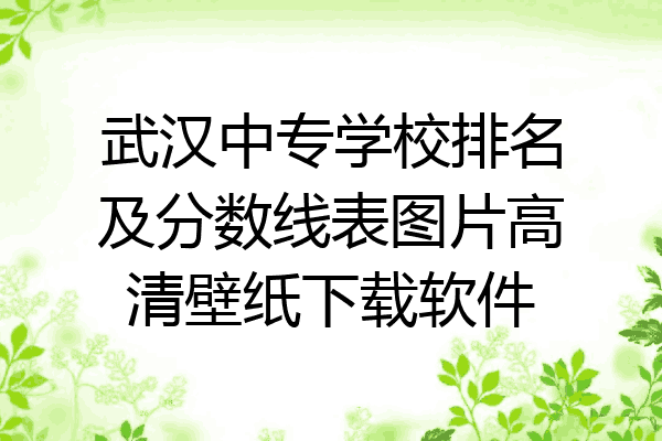 武汉中专学校排名及分数线表图片高清壁纸下载软件