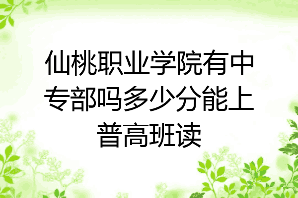 仙桃职业学院有中专部吗多少分能上普高班读
