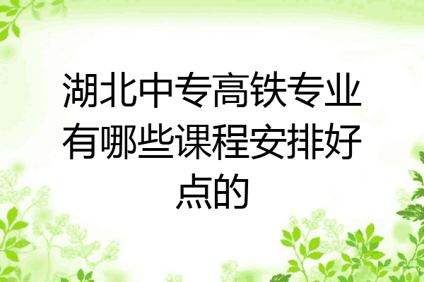 湖北中专高铁专业有哪些课程安排好点的