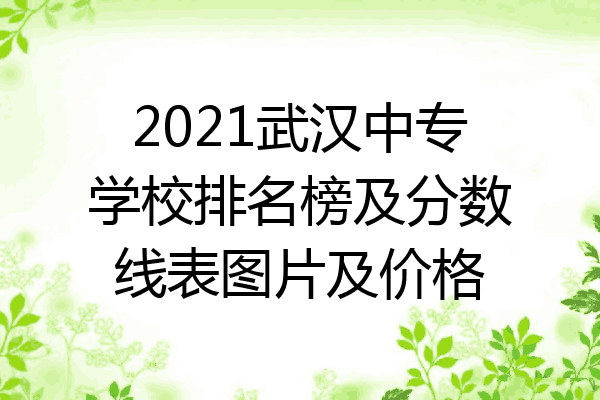 2021武汉中专学校排名榜及分数线表图片及价格