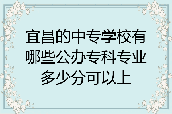 宜昌的中专学校有哪些公办专科专业多少分可以上