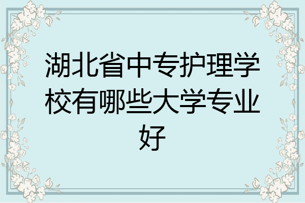 湖北省中专护理学校有哪些大学专业好