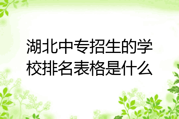 湖北中专招生的学校排名表格是什么
