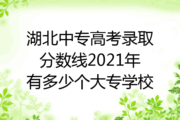 湖北中专高考录取分数线2021年有多少个大专学校