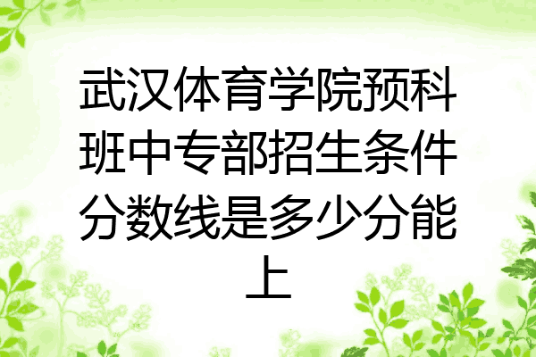武汉体育学院预科班中专部招生条件分数线是多少分能上