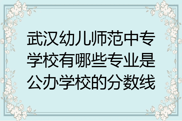 武汉幼儿师范中专学校有哪些专业是公办学校的分数线