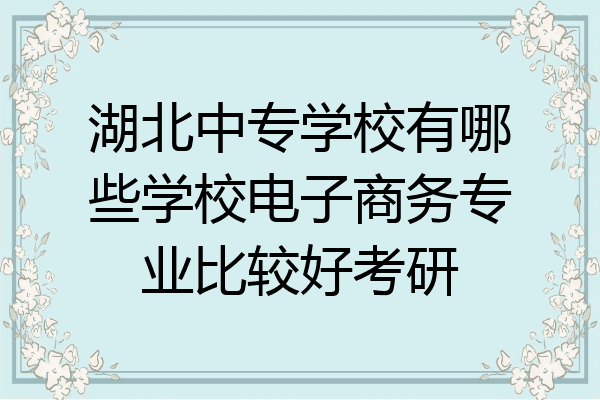 湖北中专学校有哪些学校电子商务专业比较好考研