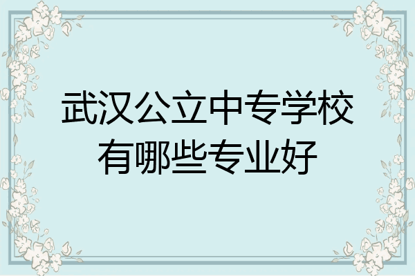 武汉公立中专学校有哪些专业好