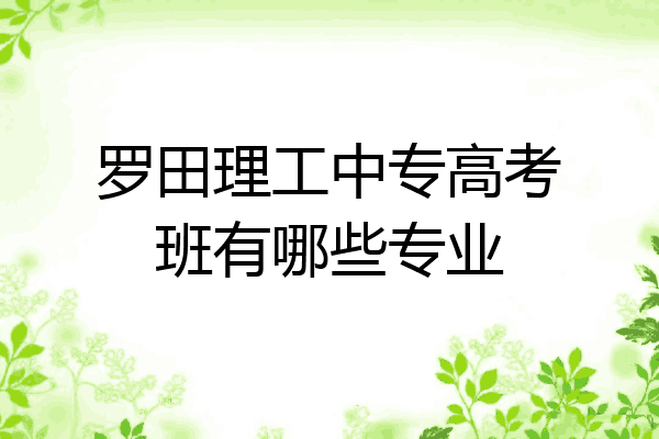 罗田理工中专高考班有哪些专业