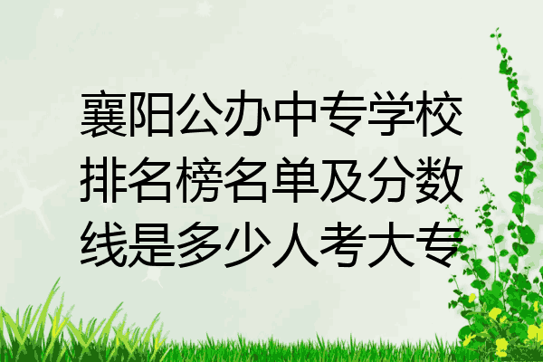 襄阳公办中专学校排名榜名单及分数线是多少人考大专