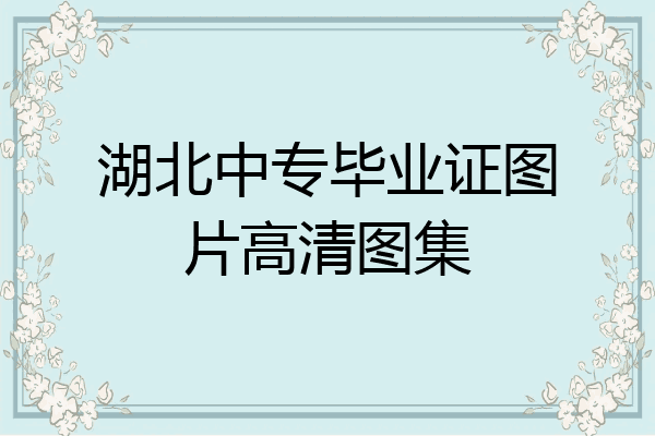 湖北中专毕业证图片高清图集