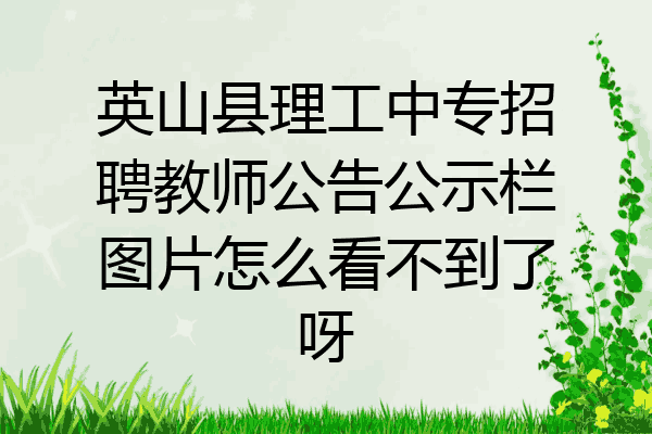 英山县理工中专招聘教师公告公示栏图片怎么看不到了呀