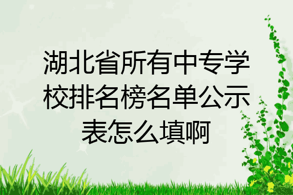 湖北省所有中专学校排名榜名单公示表怎么填啊