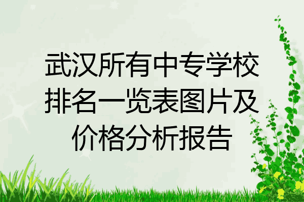 武汉所有中专学校排名一览表图片及价格分析报告