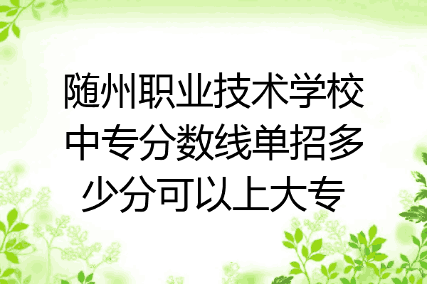 随州职业技术学校中专分数线单招多少分可以上大专