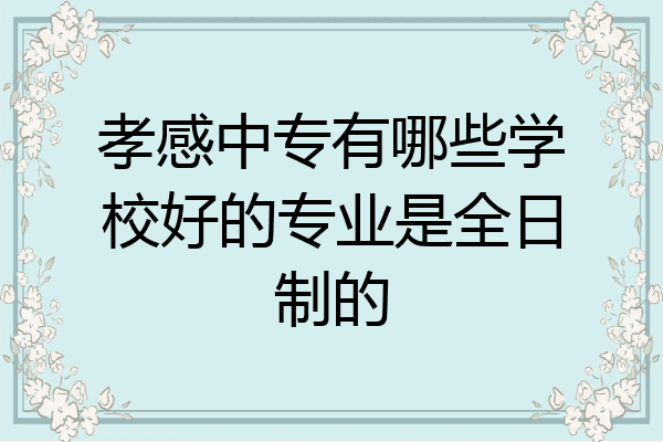 孝感中专有哪些学校好的专业是全日制的