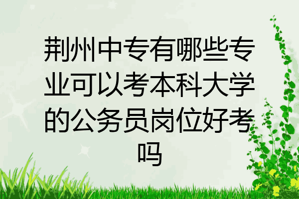 荆州中专有哪些专业可以考本科大学的公务员岗位好考吗