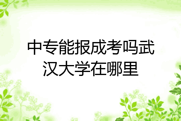 中专能报成考吗武汉大学在哪里
