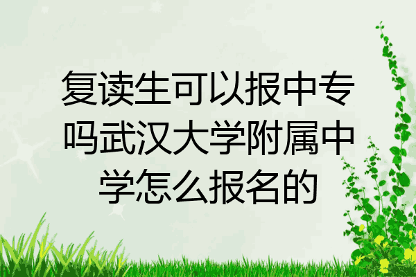 复读生可以报中专吗武汉大学附属中学怎么报名的