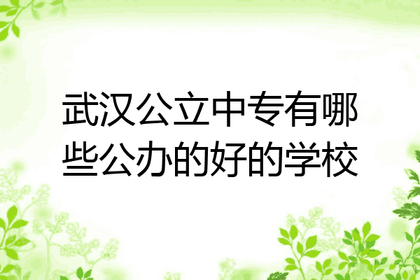 武汉公立中专有哪些公办的好的学校