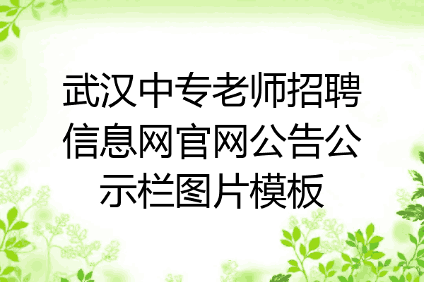 武汉中专老师招聘信息网官网公告公示栏图片模板