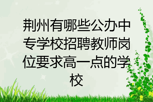 荆州有哪些公办中专学校招聘教师岗位要求高一点的学校