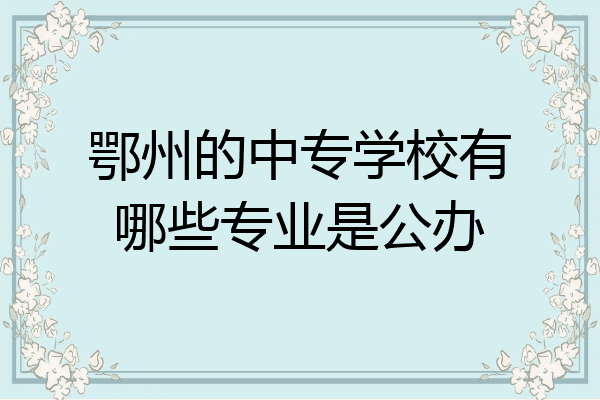 鄂州的中专学校有哪些专业是公办
