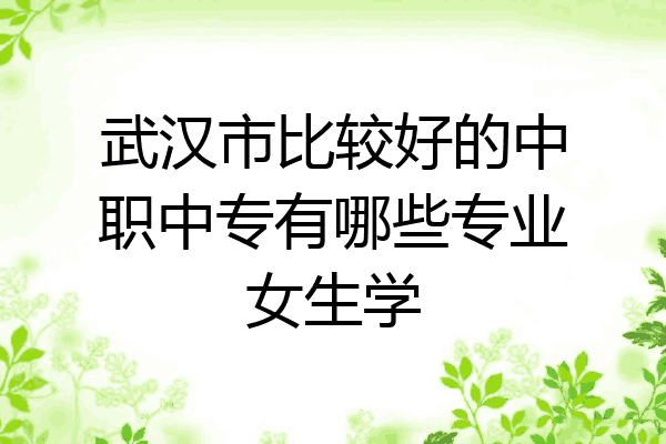 武汉市比较好的中职中专有哪些专业女生学