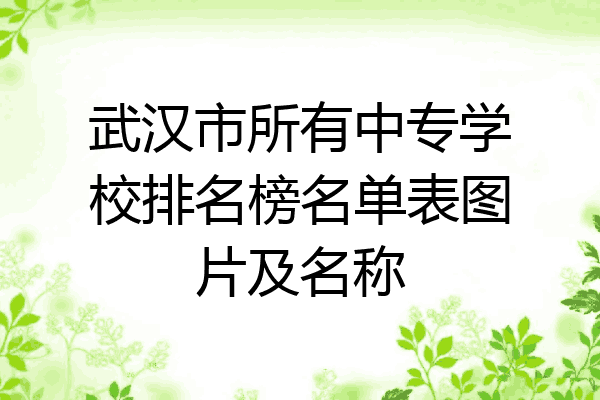 武汉市所有中专学校排名榜名单表图片及名称