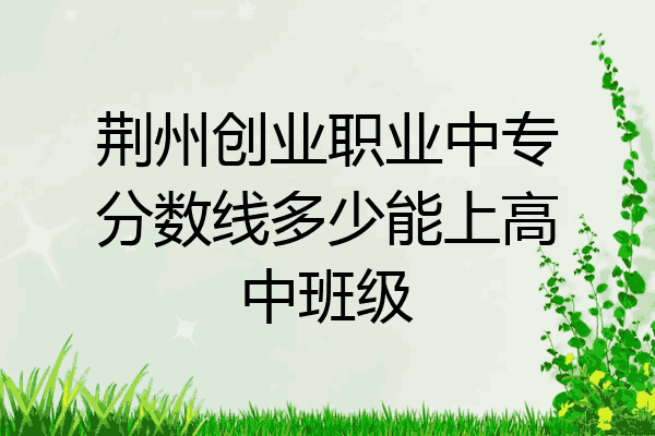 荆州创业职业中专分数线多少能上高中班级