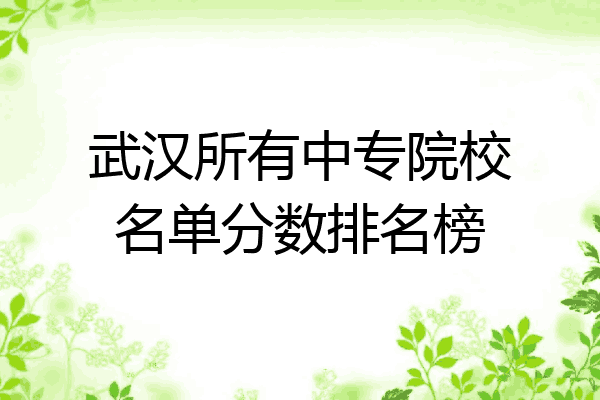 武汉所有中专院校名单分数排名榜